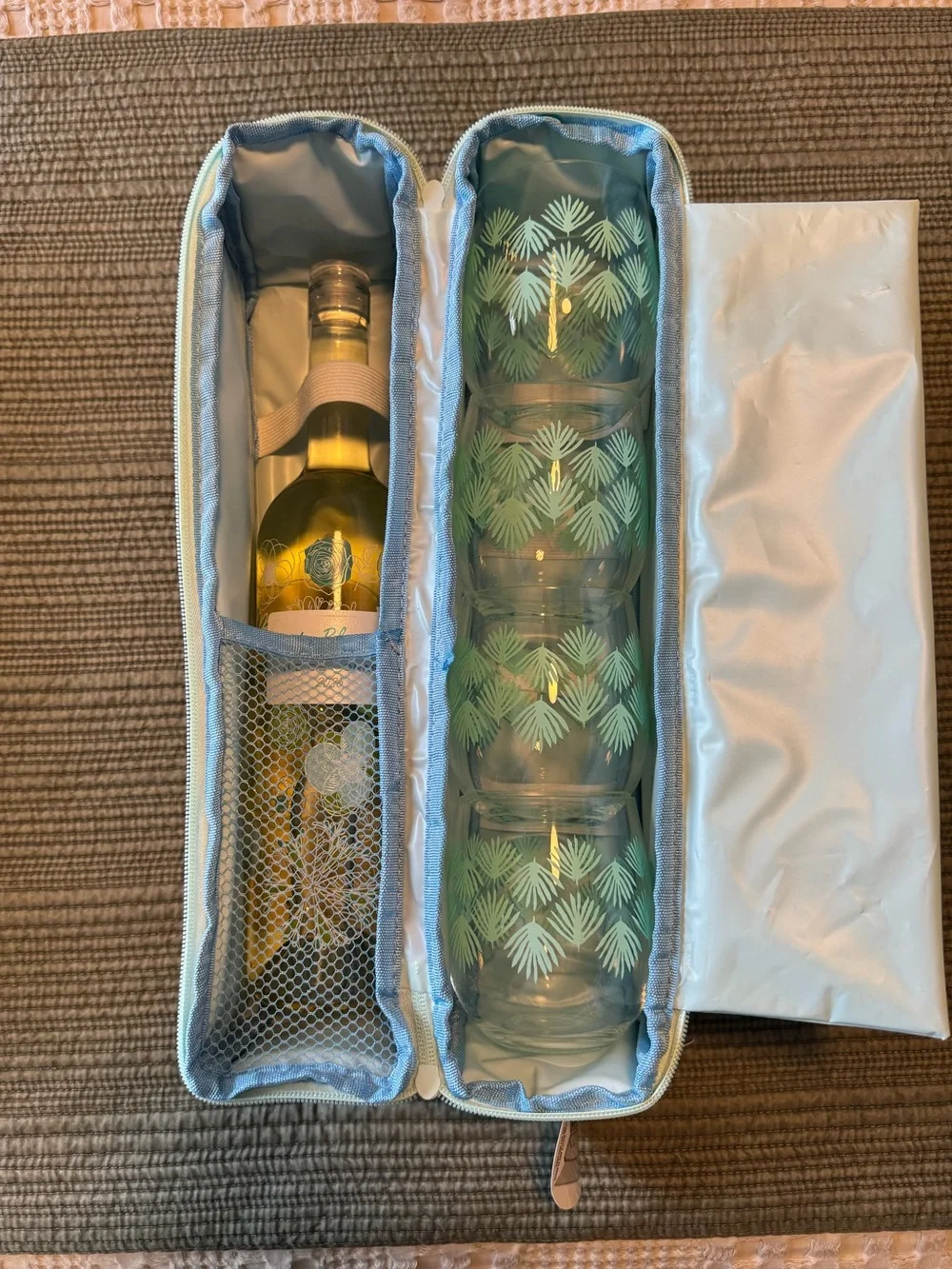 Pink Canvas Wine Cooler Bag